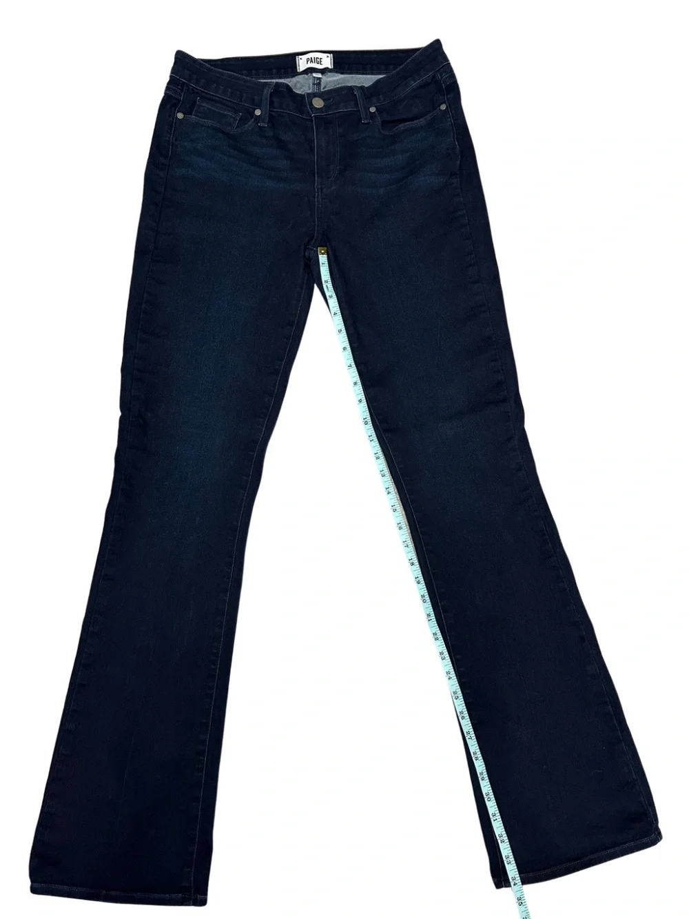 PAIGE Manhattan Dream Catcher Dark Wash Slim Bootcut Jeans USA Size 32 x 34 - Picture 10 of 11